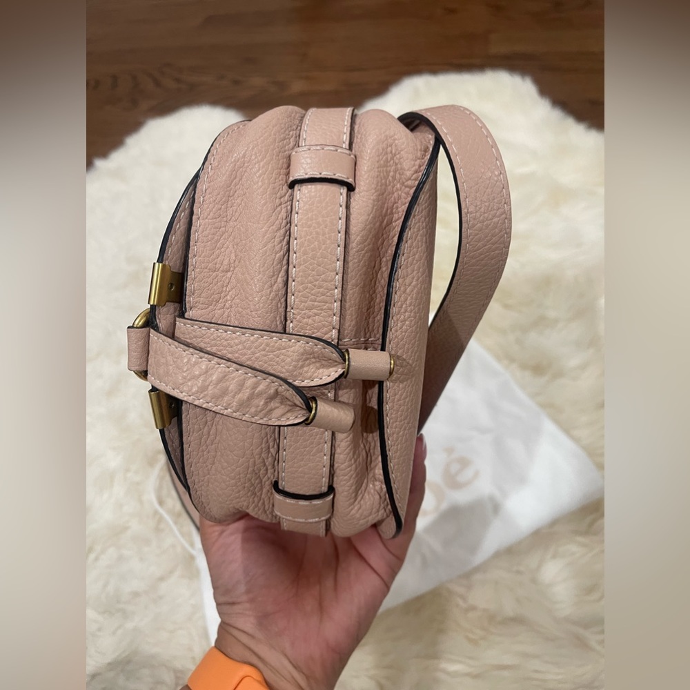 NEW: Chloe Marcie Small Leather Saddle Bag in Nomad Beige - Picture 10 of 10